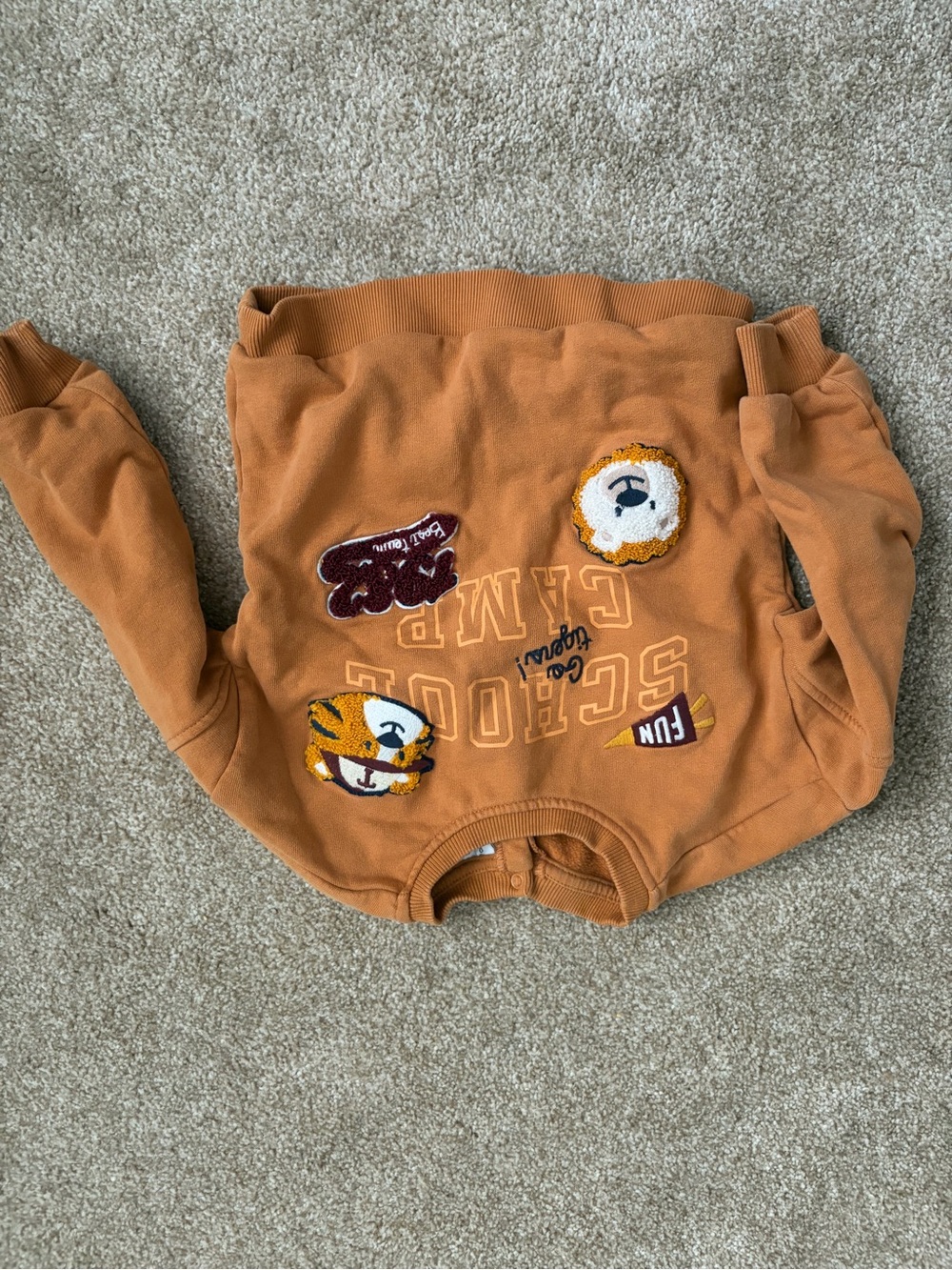 Varsity style crew neck